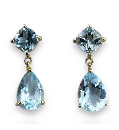 Pendientes Plata Topacio Azul