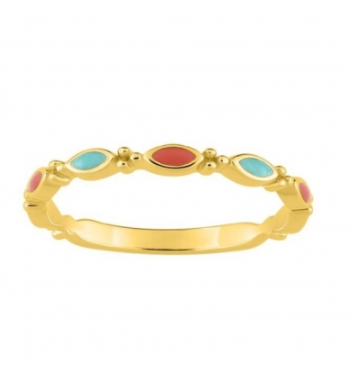 Anillo Baño Oro Esmalte