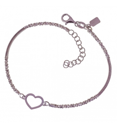 Pulsera Plata Topo Corazón