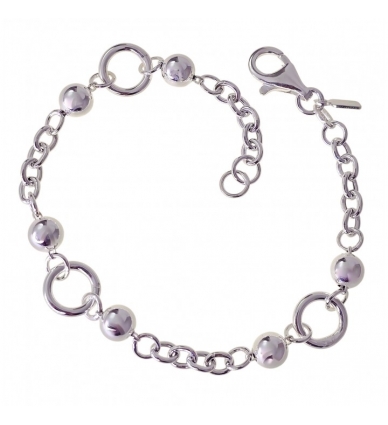 Pulsera Plata Karma Bolas