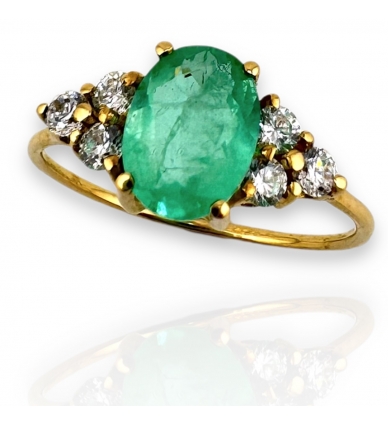 Anillo Oro 18k Piedra verde